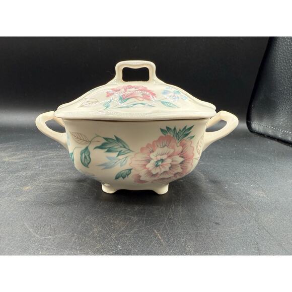 Vintage Johnson Brothers Pink Floral Covered Teapot, Sugar&Creamer Set - Picture 6 of 10